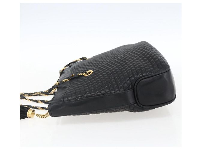 BALLY Borsa a Spalla a Catena Pelle Oro Nero Auth BA10264 D'oro - vista 3