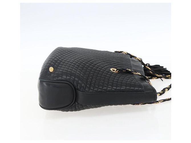 BALLY Borsa a Spalla a Catena Pelle Oro Nero Auth BA10264 D'oro - vista 4