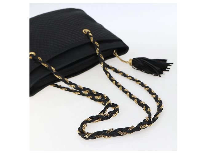 BALLY Borsa a Spalla a Catena Pelle Oro Nero Auth BA10264 D'oro - vista 7