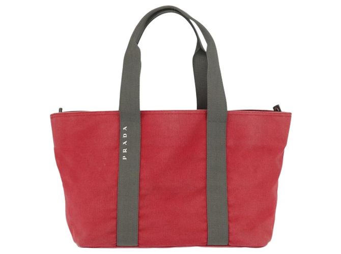 PRADA Sport Tote Bag aus rotem Canvas Auth 170399 - Ansicht 13