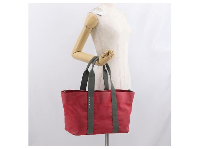 PRADA Sport Tote Bag aus rotem Canvas Auth 170399 - Ansicht 24
