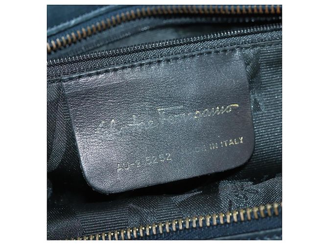 Borsa Tote Salvatore Ferragamo in tela blu navy e oro Auth BA9906 D'oro - vista 12