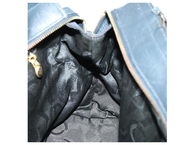 Borsa Tote Salvatore Ferragamo in tela blu navy e oro Auth BA9906 D'oro - vista 18
