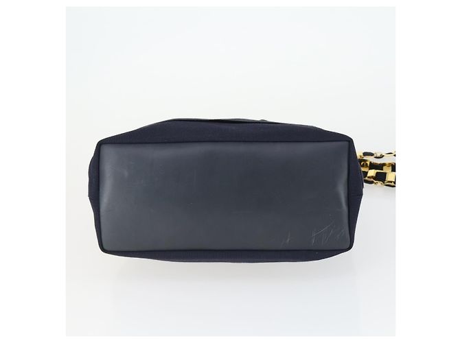 Borsa Tote Salvatore Ferragamo in tela blu navy e oro Auth BA9906 D'oro - vista 5