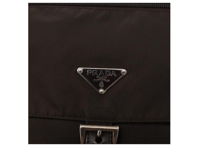 Borsa a Spalla PRADA in Nylon Marrone Argento Autentica ep13123 - vista 19
