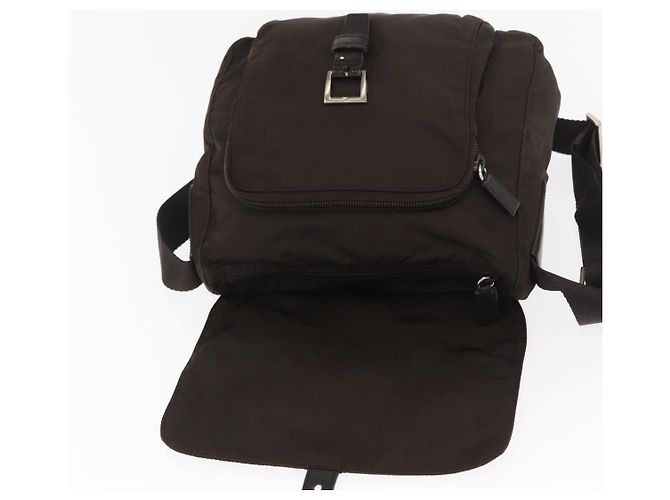 Borsa a Spalla PRADA in Nylon Marrone Argento Autentica ep13123 - vista 20