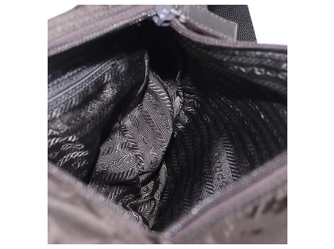 Borsa a Spalla PRADA in Nylon Marrone Argento Autentica ep13123 - vista 23