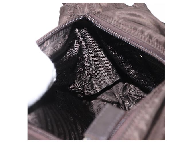 Borsa a Spalla PRADA in Nylon Marrone Argento Autentica ep13123 - vista 24