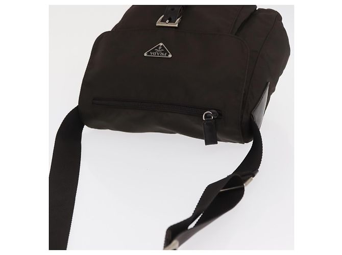 Borsa a Spalla PRADA in Nylon Marrone Argento Autentica ep13123 - vista 6