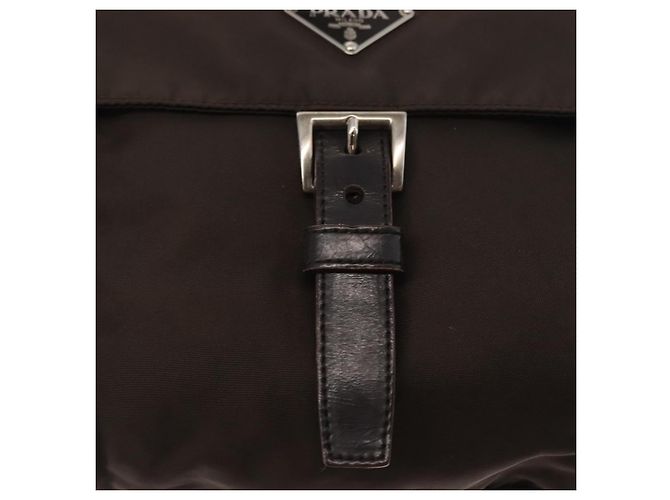 Borsa a Spalla PRADA in Nylon Marrone Argento Autentica ep13123 - vista 8