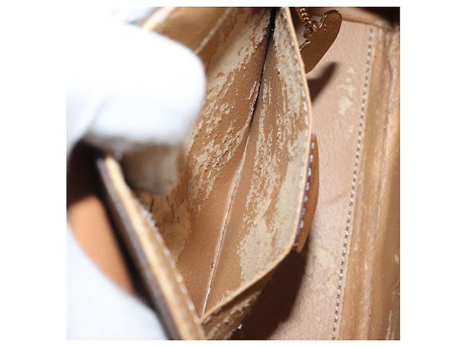 Céline Borsa a mano in tela Macadam CELINE in pelle PVC marrone oro Auth 159824 D'oro - vista 11