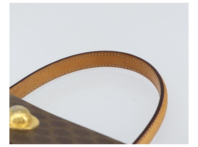 Céline Borsa a mano in tela Macadam CELINE in pelle PVC marrone oro Auth 159824 D'oro - vista 14