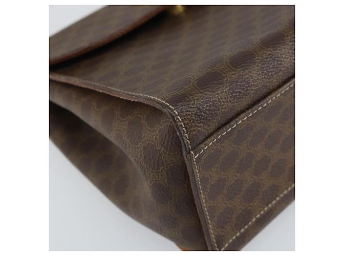Céline Borsa a mano in tela Macadam CELINE in pelle PVC marrone oro Auth 159824 D'oro - vista 15