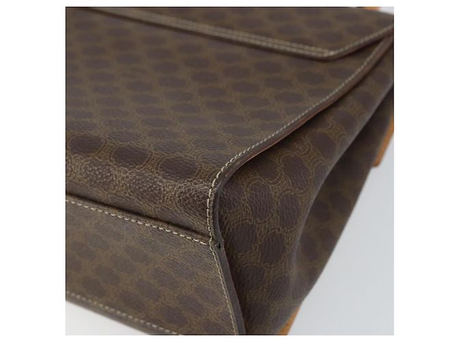 Céline Borsa a mano in tela Macadam CELINE in pelle PVC marrone oro Auth 159824 D'oro - vista 16
