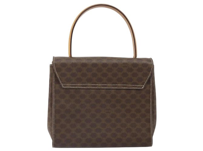 Céline Borsa a mano in tela Macadam CELINE in pelle PVC marrone oro Auth 159824 D'oro - vista 2