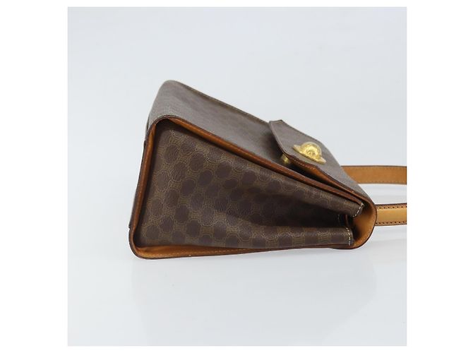 Céline Borsa a mano in tela Macadam CELINE in pelle PVC marrone oro Auth 159824 D'oro - vista 3