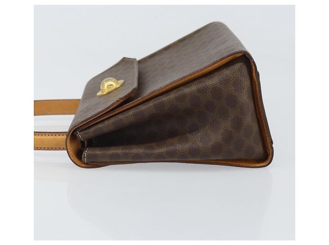 Céline Borsa a mano in tela Macadam CELINE in pelle PVC marrone oro Auth 159824 D'oro - vista 4
