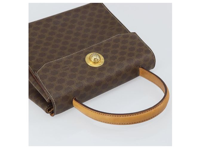Céline Borsa a mano in tela Macadam CELINE in pelle PVC marrone oro Auth 159824 D'oro - vista 6