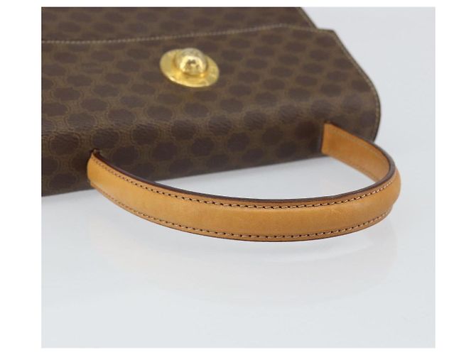 Céline Borsa a mano in tela Macadam CELINE in pelle PVC marrone oro Auth 159824 D'oro - vista 7
