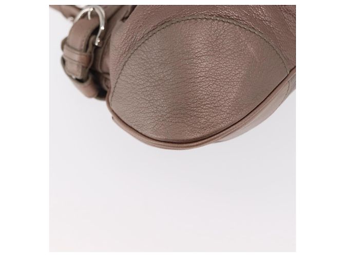 Borsa a mano Gancini in pelle beige argento Salvatore Ferragamo Auth 169577 - vista 15