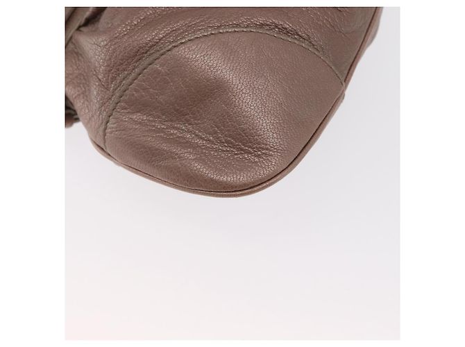 Borsa a mano Gancini in pelle beige argento Salvatore Ferragamo Auth 169577 - vista 17