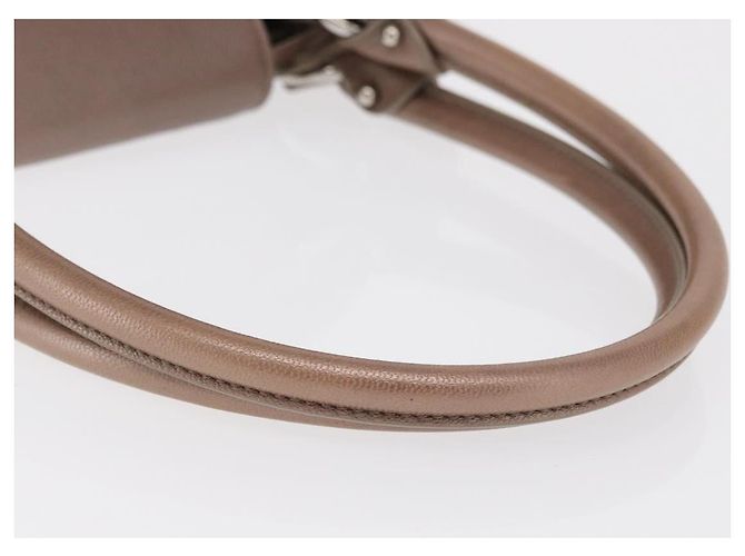 Borsa a mano Gancini in pelle beige argento Salvatore Ferragamo Auth 169577 - vista 7