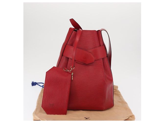 LOUIS VUITTON Epi Sac Depaule GM Borsa a Spalla Rossa M80197 LV Auth 166432 Rosso - vista 12