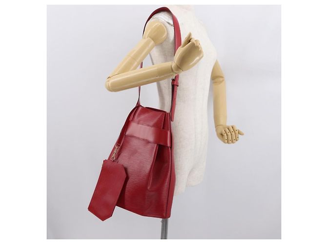 LOUIS VUITTON Epi Sac Depaule GM Borsa a Spalla Rossa M80197 LV Auth 166432 Rosso - vista 24