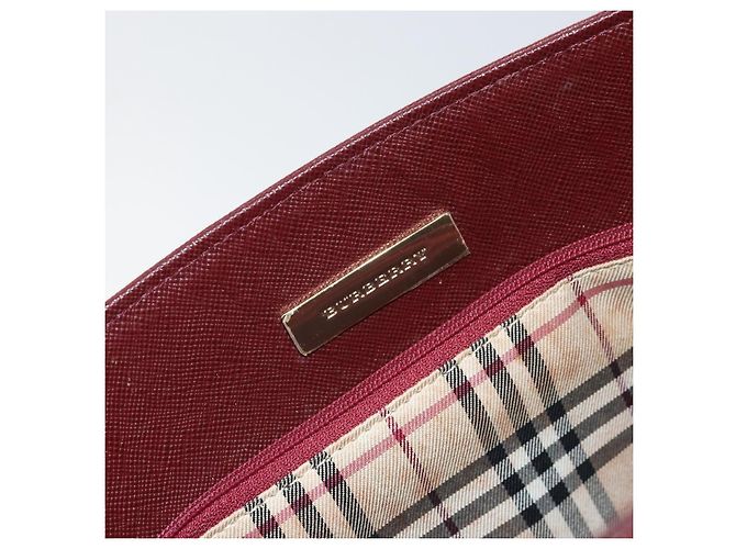 Burberry Borsa a mano in pelle rossa e oro Auth ep13169 Rosso D'oro - vista 10