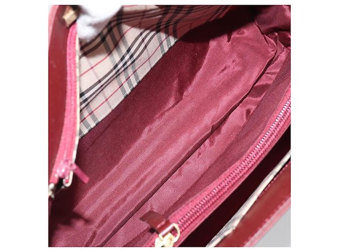 Burberry Borsa a mano in pelle rossa e oro Auth ep13169 Rosso D'oro - vista 11