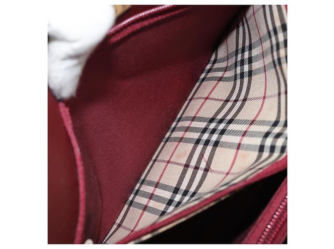Burberry Borsa a mano in pelle rossa e oro Auth ep13169 Rosso D'oro - vista 12