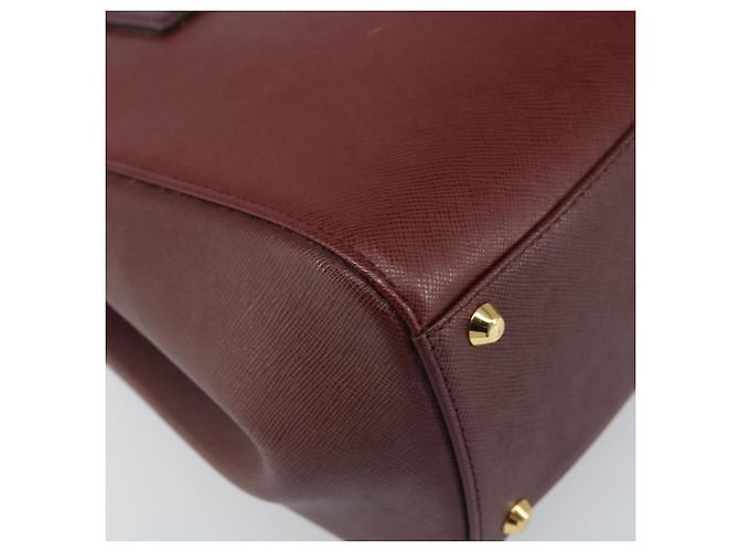 Burberry Borsa a mano in pelle rossa e oro Auth ep13169 Rosso D'oro - vista 14