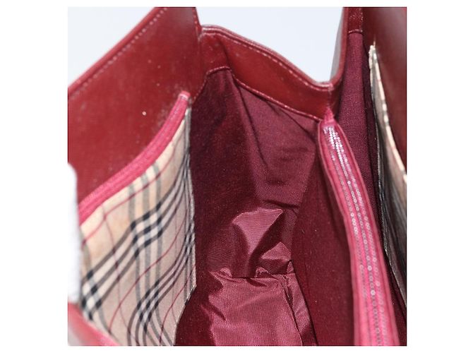 Burberry Borsa a mano in pelle rossa e oro Auth ep13169 Rosso D'oro - vista 18
