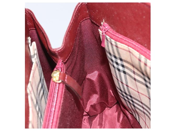 Burberry Borsa a mano in pelle rossa e oro Auth ep13169 Rosso D'oro - vista 19