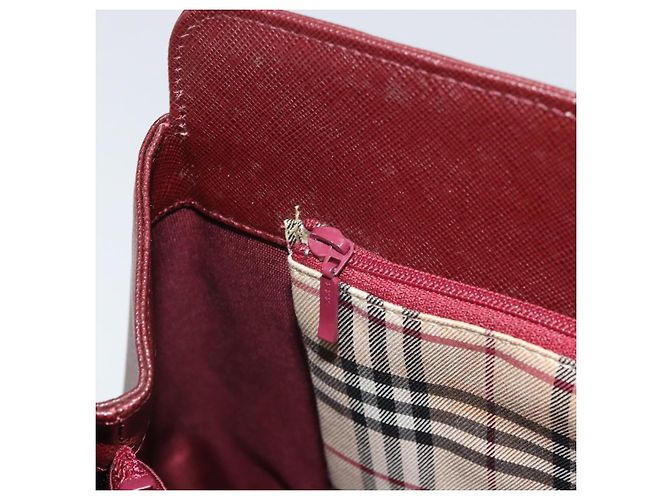 Burberry Borsa a mano in pelle rossa e oro Auth ep13169 Rosso D'oro - vista 20