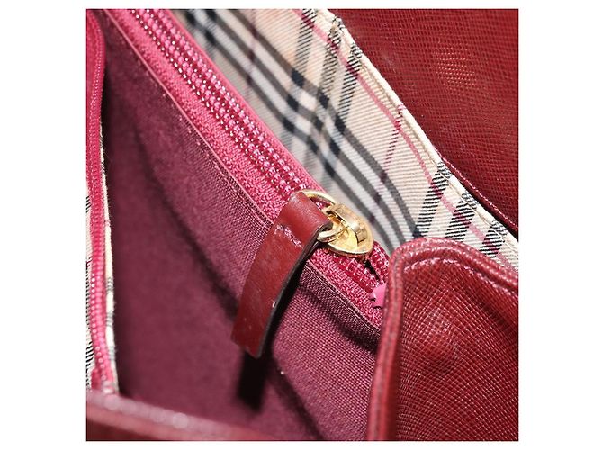 Burberry Borsa a mano in pelle rossa e oro Auth ep13169 Rosso D'oro - vista 21