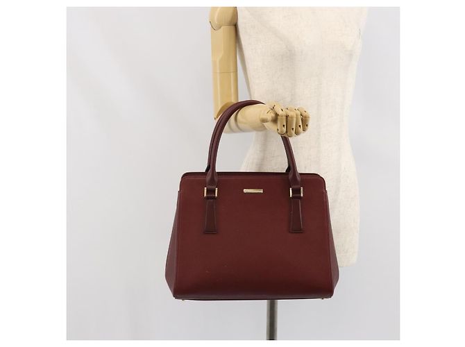 Burberry Borsa a mano in pelle rossa e oro Auth ep13169 Rosso D'oro - vista 25