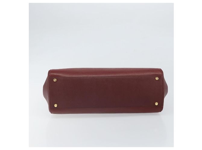 Burberry Borsa a mano in pelle rossa e oro Auth ep13169 Rosso D'oro - vista 5