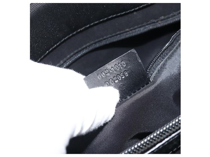 Borsa Tote in Nylon Nera Argento GUCCI Bamboo 002 1010 Auth 170315 Nero - vista 12