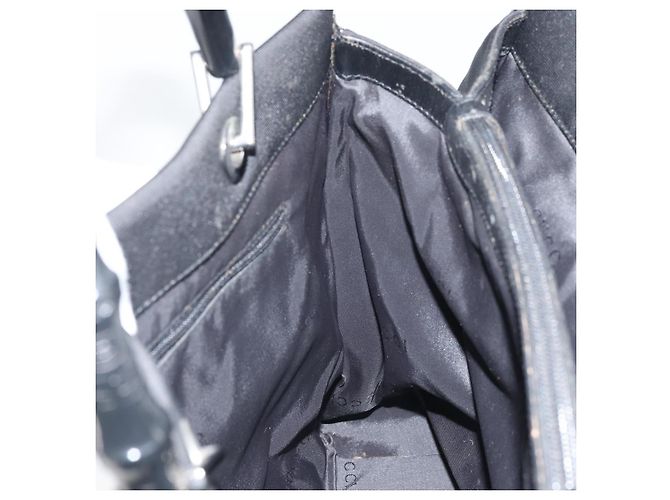 Borsa Tote in Nylon Nera Argento GUCCI Bamboo 002 1010 Auth 170315 Nero - vista 18