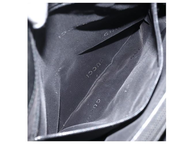 Borsa Tote in Nylon Nera Argento GUCCI Bamboo 002 1010 Auth 170315 Nero - vista 21