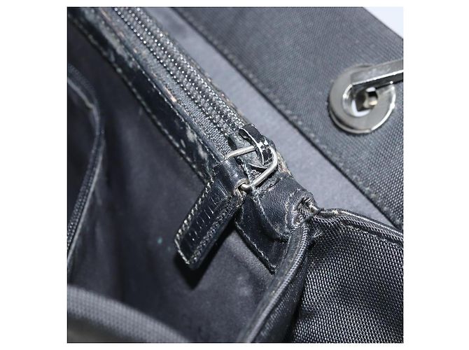 Borsa Tote in Nylon Nera Argento GUCCI Bamboo 002 1010 Auth 170315 Nero - vista 22