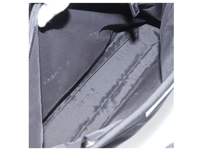 Borsa Tote in Nylon Nera Argento GUCCI Bamboo 002 1010 Auth 170315 Nero - vista 24