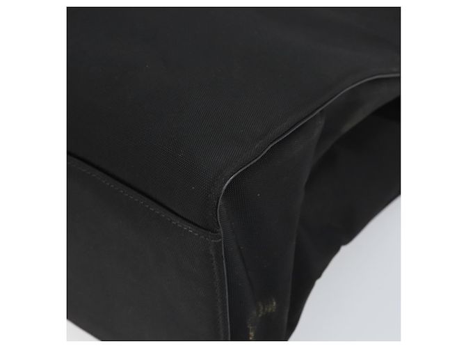 Borsa Tote in Nylon Nera Argento GUCCI Bamboo 002 1010 Auth 170315 Nero - vista 9