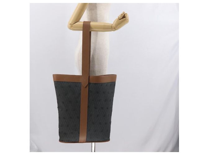 Borsa tote in tela a nido d'ape PVC nera e oro Christian Dior Auth ep13121 - vista 18