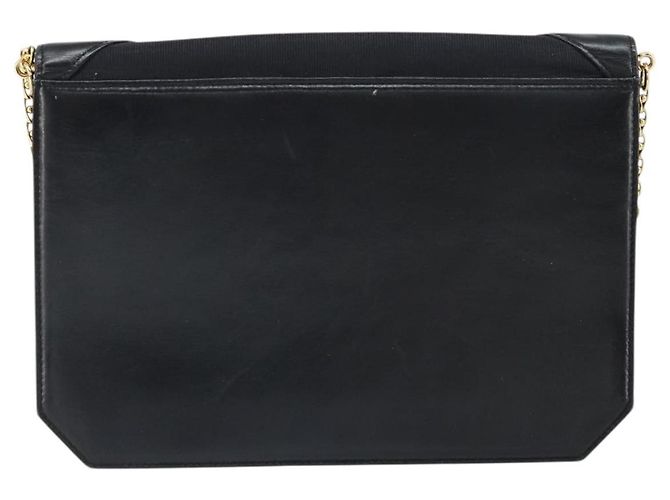 Givenchy Borsa a spalla con catena in pelle nera e oro Auth 170389 Nero D'oro - vista 2