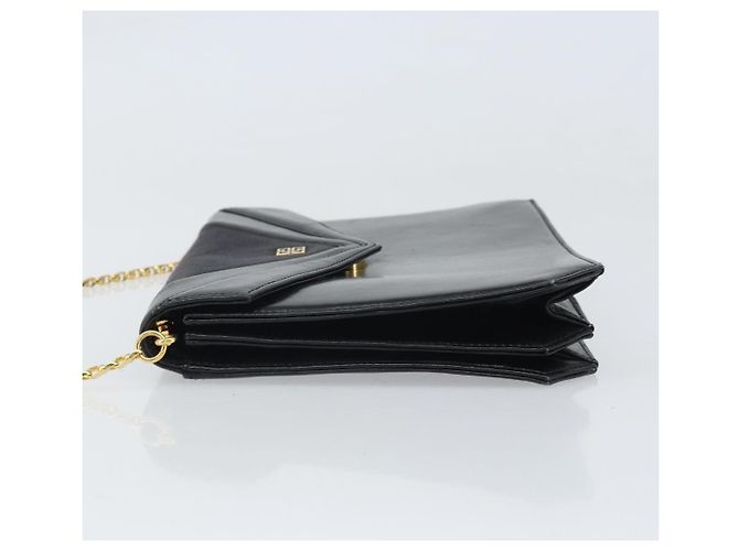 Givenchy Borsa a spalla con catena in pelle nera e oro Auth 170389 Nero D'oro - vista 4