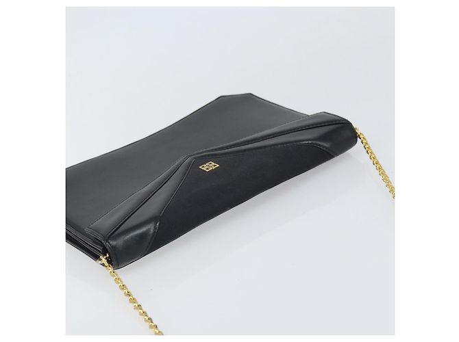 Givenchy Borsa a spalla con catena in pelle nera e oro Auth 170389 Nero D'oro - vista 6