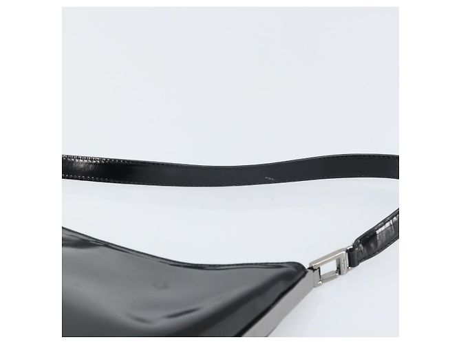 Borsa a spalla Salvatore Ferragamo in pelle verniciata nera argento Auth bs33174 - vista 14