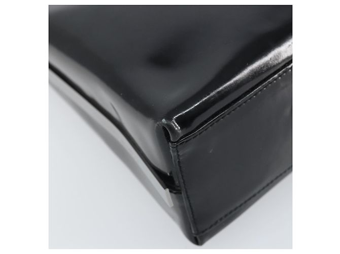 Borsa a spalla Salvatore Ferragamo in pelle verniciata nera argento Auth bs33174 - vista 15